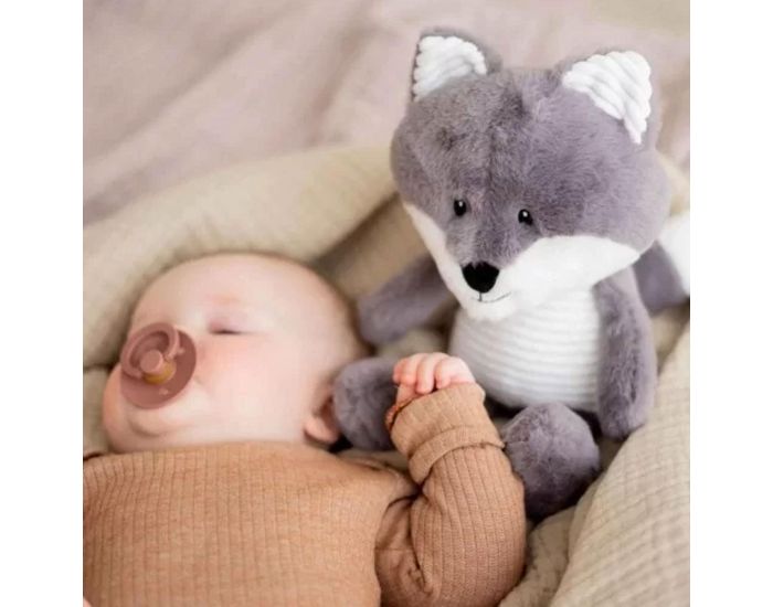 FLOW AMSTERDAM Peluche Robin le Renard - Gris Bruit Blanc - D�s la naissance  (2)