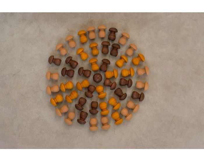 GRAPAT Jouets libres Mandala minis champignons en bois - Ds 36 mois (1)