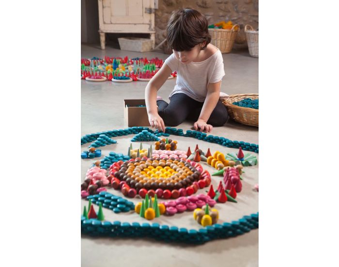 GRAPAT Jouets libres Mandala minis champignons en bois - Ds 36 mois (2)