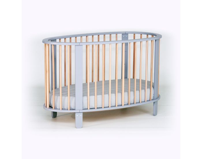 AT4 Lit B�b� Cocon - Gris et H�tre - 60 x 120 cm (1)