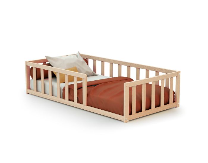 AT4 WEBABY Lit Enfant au Sol en Bois - H�tre Brut - 70 x 140 cm <p><strong>MAT�RIAUX </strong></p> <ul><li>Fabriqu� 100% en bois de H�tre massif.</li></ul> (2)