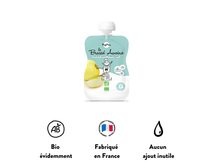 POPOTE Gourde Brass Avoine Pomme - 100g - Ds 6 mois (2)