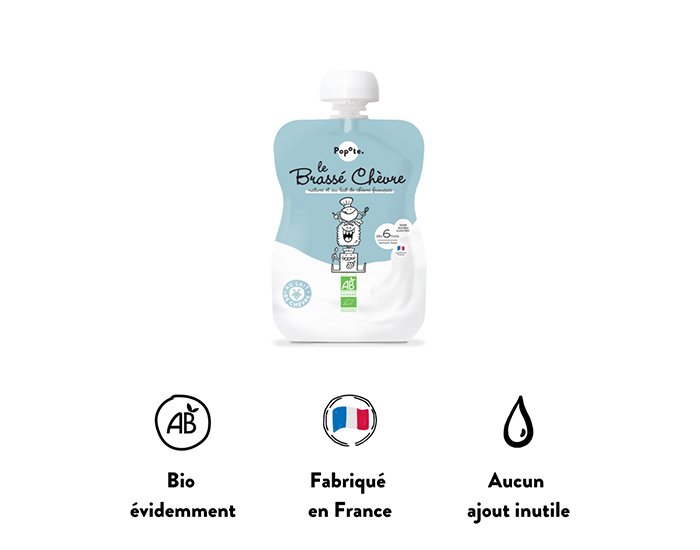 POPOTE Gourde Brass Chvre Nature - 100 g - Ds 6 mois (2)