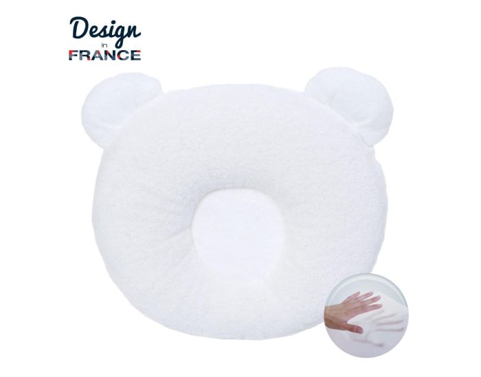 CANDIDE Coussin Cale T�te B�b� - P'tit Panda - Blanc  (6)