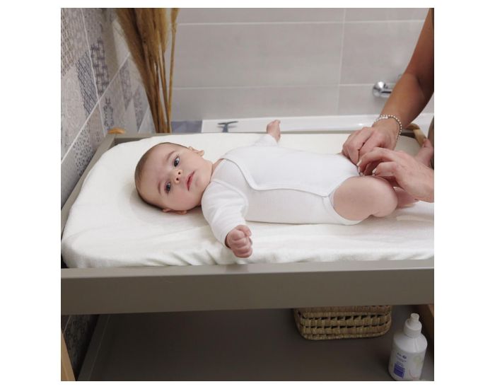 CANDIDE Housse de Matelas � Langer - Ecru Viscose - 50 x 75 cm (1)