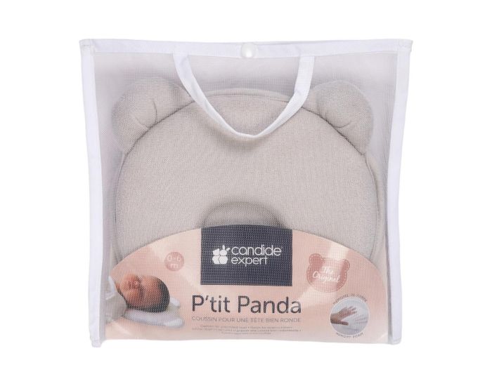 CANDIDE Coussin Cale T�te B�b� P'tit Panda - Gris  (4)