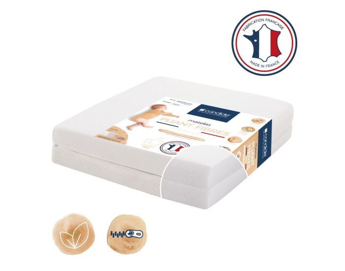 CANDIDE Matelas B�b� Pliant - 2 Parties - Fibres d�houssable - 60 x 120 cm   (5)