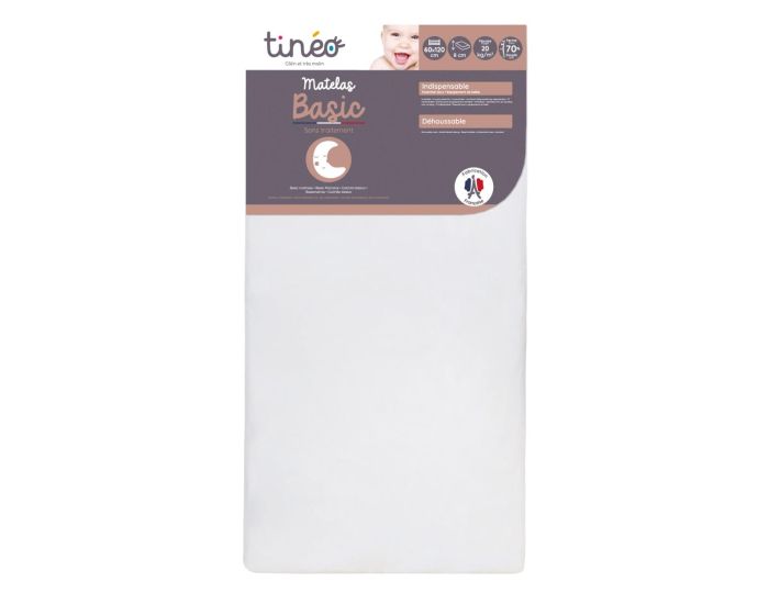TINEO Matelas B�b� Basic - D�houssable -  60x120 cm  (1)