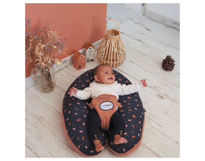 CANDIDE Coussin de Maternit� et d'Allaitement Multirelax Jersey - Fleurs - Cassonade (2)