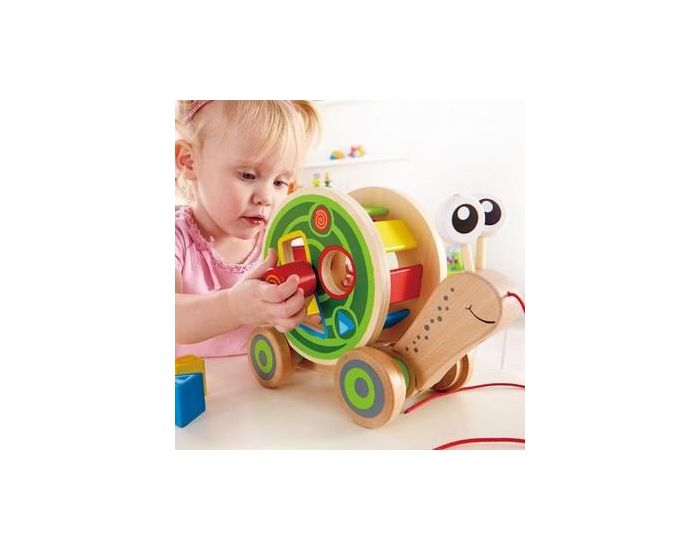 HAPE Escargot  tirer avec jeu de forme - Ds 12 mois (1)