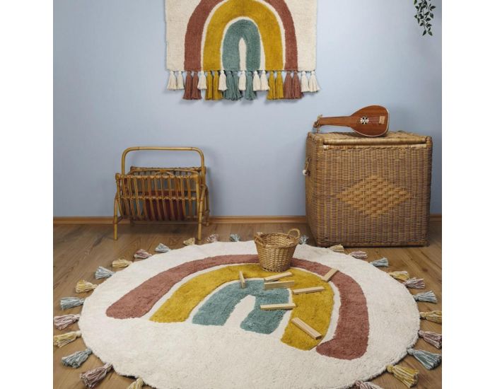 NATTIOT Tapis Coton - Rainbow - Arc en Ciel - � 110 cm (1)