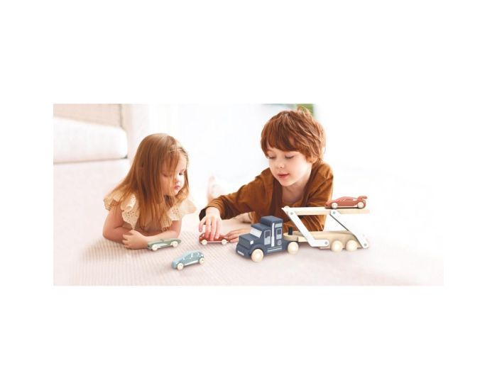 SPEEDY MONKEY Camion Transporteur avec 4 voitures - D�s 12 mois (1)