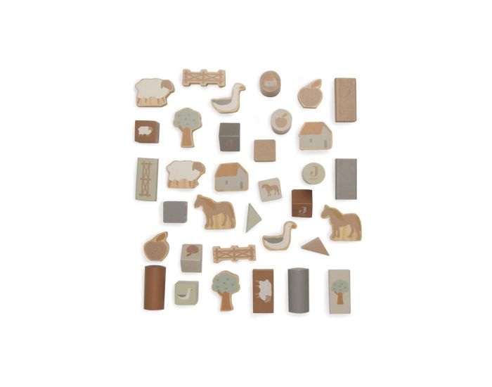 JOLLEIN Set de Cubes en Bois Ferme - D�s 18 mois (4)