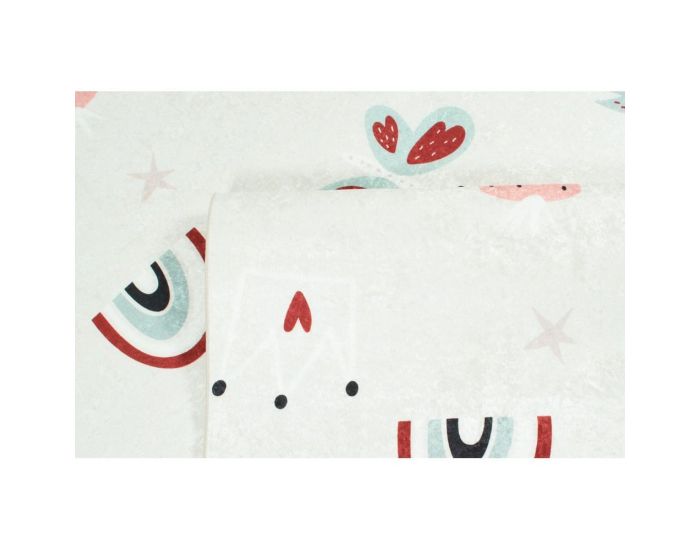 NAZAR RUGS Tapis Enfant - Coeur et Arc-En-Ciel Rose - 120x160 cm Rose (2)