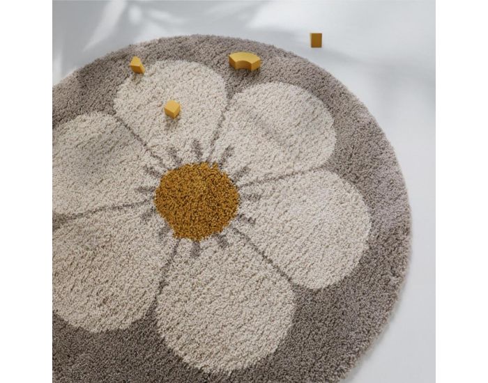 NATTIOT Tapis Rond Enfant - Bohemian Daisy - Beige - � 120 cm (5)