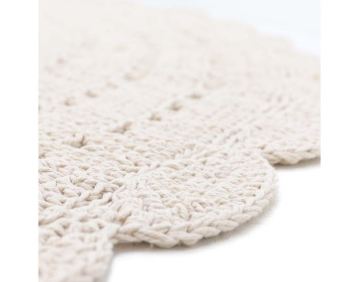 NATTIOT Tapis Coton Crochet - Alma - Ecru - � 150 cm (3)