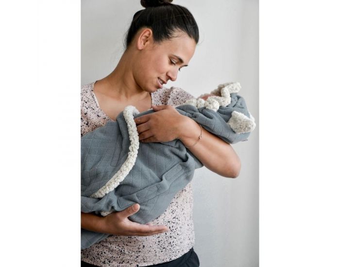 SEVIRA KIDS Couverture nomade enveloppante - multi usage - 0/12 mois - Botanimal Bleu Bleu (5)