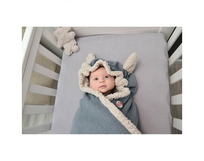 SEVIRA KIDS Couverture nomade enveloppante - multi usage - 0/12 mois - Botanimal Bleu Bleu (9)