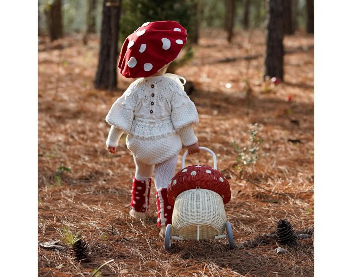 OLLI ELLA Panier � Roulettes - Luggy Champignon (2)