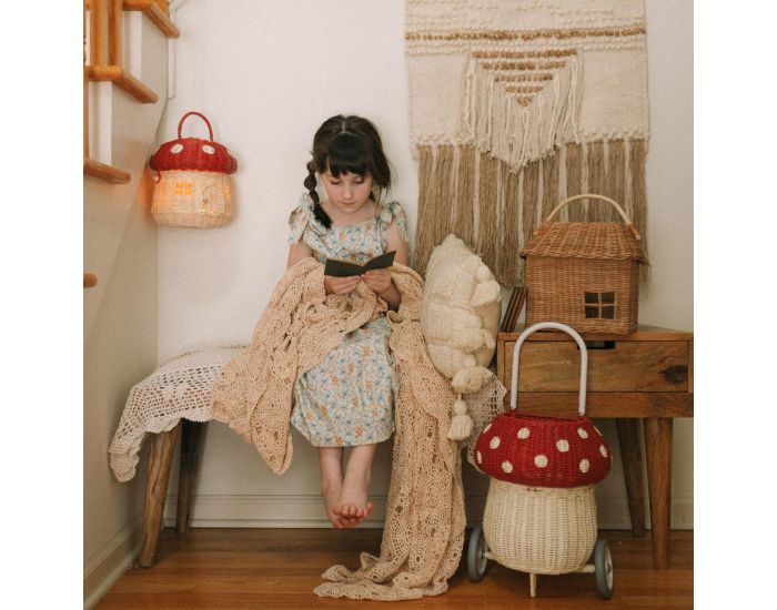 OLLI ELLA Panier � Roulettes - Luggy Champignon (3)