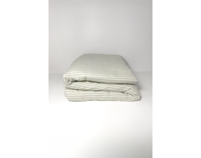KADOLIS Housse de Couette Adulte en Percale de Coton Bio - Ray - Tilleul (1)