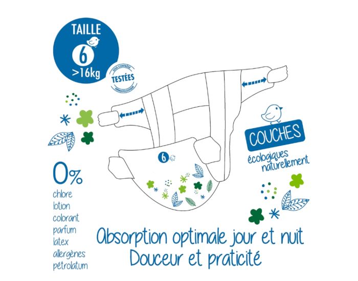 B�B�COUCHES �COLOGIQUES Couches Ecologiques T6 / +16kg / 132 couches (4)