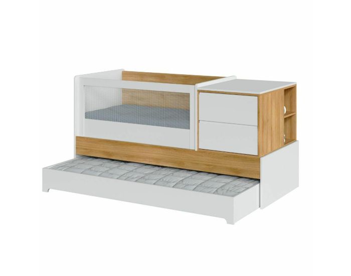AKITEN RETAIL Pack Lit B�b� Combin� avec Matelas - Alba Bois (1)