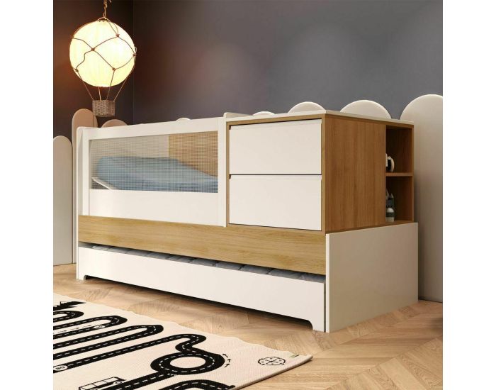 AKITEN RETAIL Pack Lit B�b� Combin� avec Matelas - Alba Bois (2)