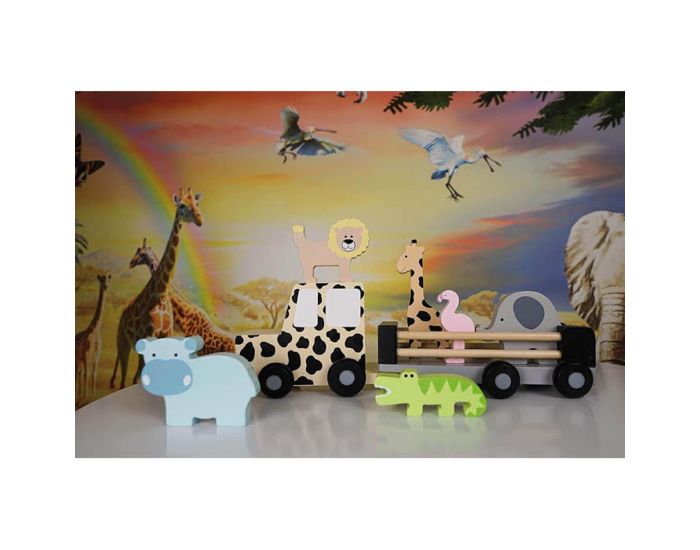 JABADABADO Jouet en Bois - Grande Voiture Jeep - Safari - D�s 18 mois (2)