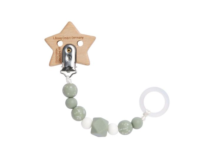 LASSIG Attache T�tine en Bois et Perles en Silicone - Etoile (1)