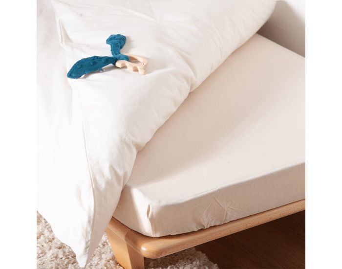 COSME LITERIE Drap Housse en Coton Bio - Blanc Cass� (2)