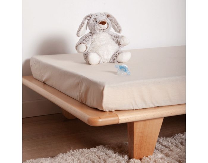 COSME LITERIE Drap Housse en Coton Bio - Blanc Cass� (3)