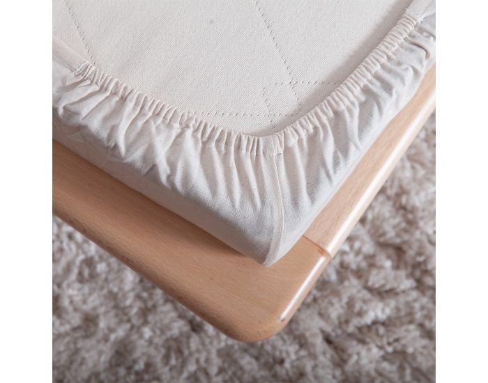 COSME LITERIE Drap Housse en Coton Bio - Blanc Cass� (4)