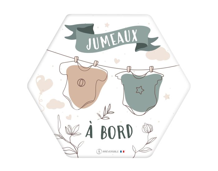 IRREVERSIBLE BIJOUX Adh�sif ou Autocollant B�b� � Bord - Jumeaux � Bord Bodys (2)