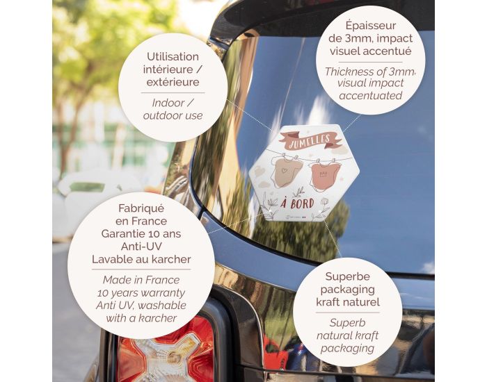 IRREVERSIBLE BIJOUX Adh�sif ou Autocollant B�b� � Bord - Jumeaux � Bord Bodys (6)