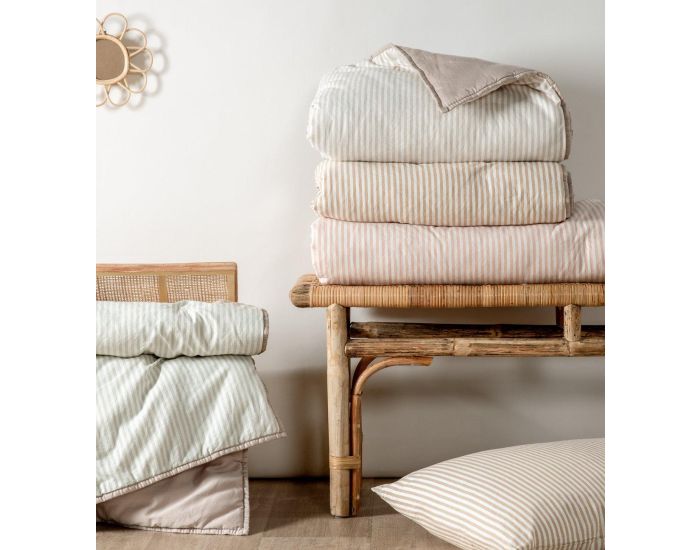 KADOLIS Couverture Matelass�e - Faro Rayure - Ambre (3)