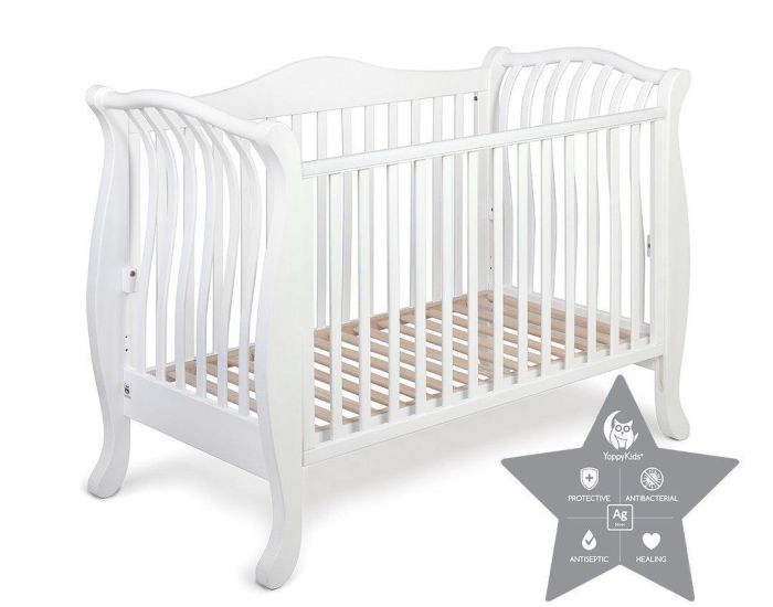 YAPPYKIDS Berceau B�b� avec Sommier R�glable - YappyLa:Le Blanc - 120 x 60 cm (3)