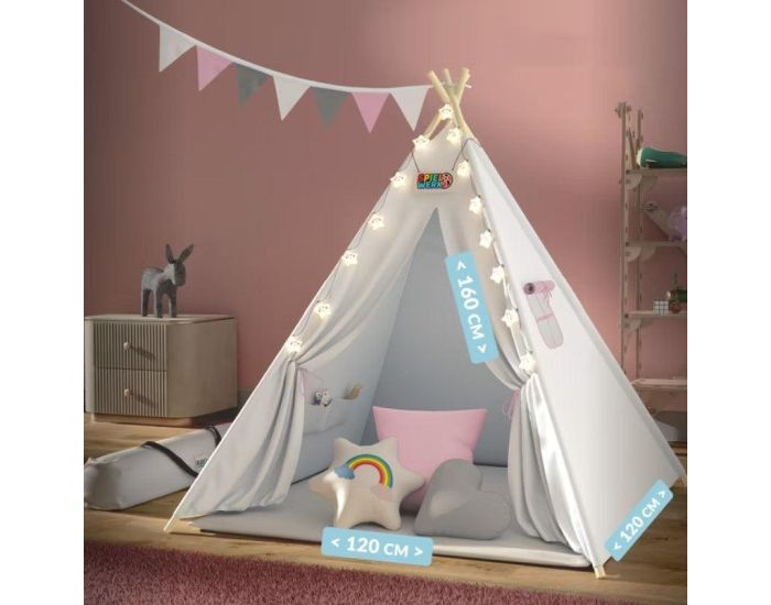 SPIELWERK Tipi pour enfant Cr�me 160x120x120cm (1)