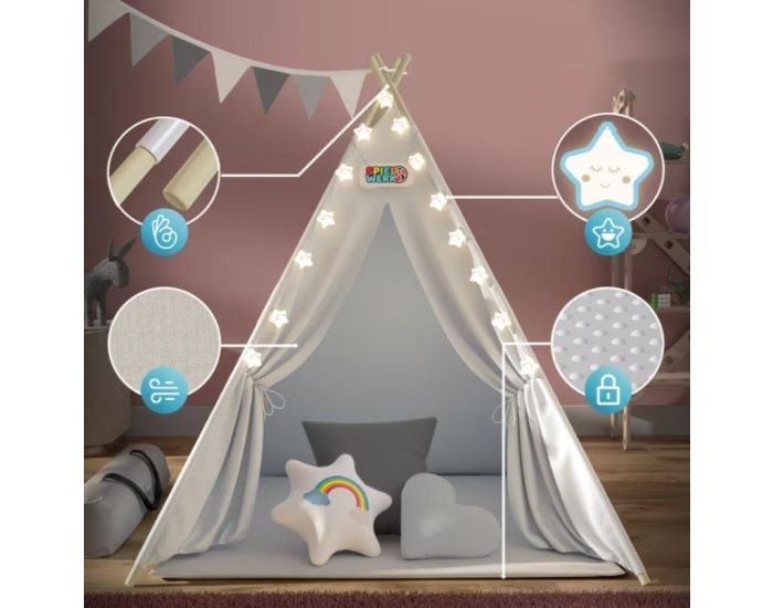 SPIELWERK Tipi pour Enfant - Cr�me - 160 x 120 x 120 cm (2)