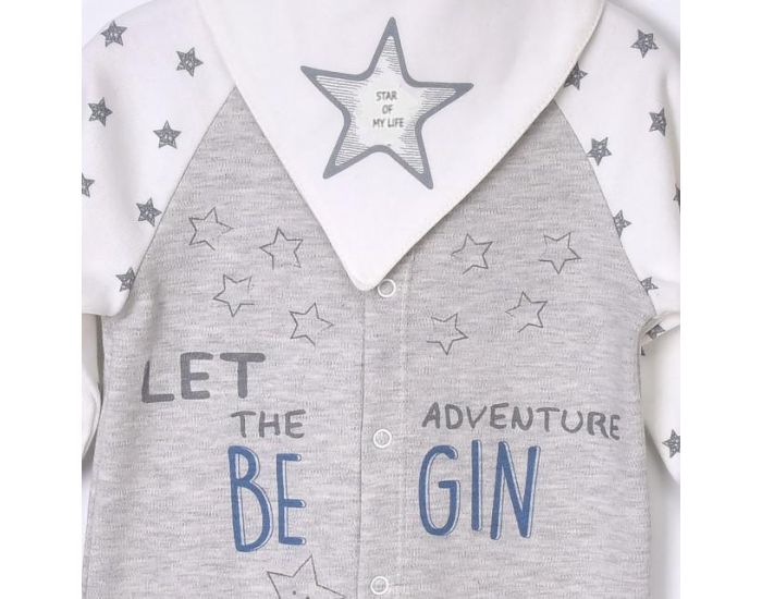 SEVIRA KIDS Dors-bien Bb avec Bavoir Bandana - Begin Gris (13)