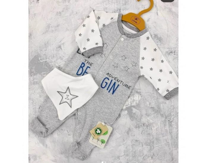 SEVIRA KIDS Dors-bien Bb avec Bavoir Bandana - Begin Gris (14)