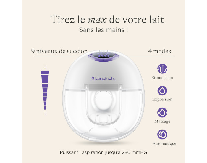 LANSINOH Tire-Lait Mains Libres Double (5)