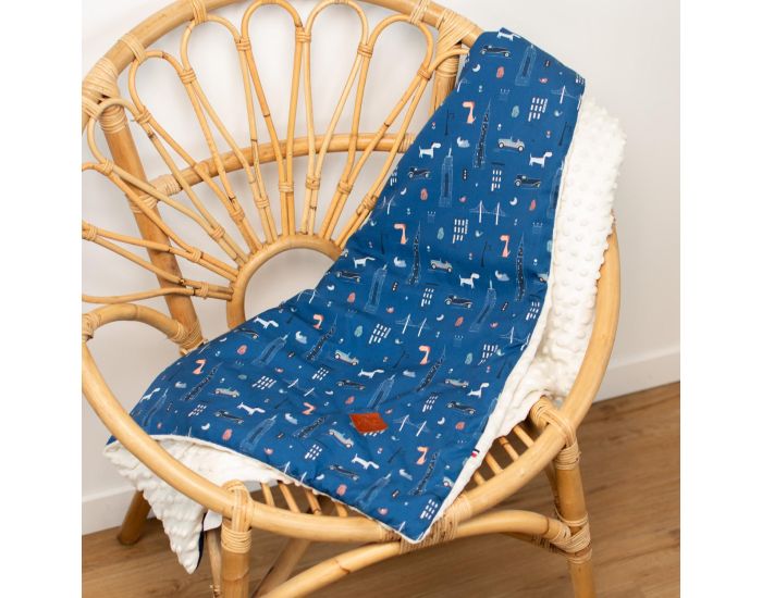 SEVIRA KIDS Couverture R�versible en Minky - New York - Ecru (1)