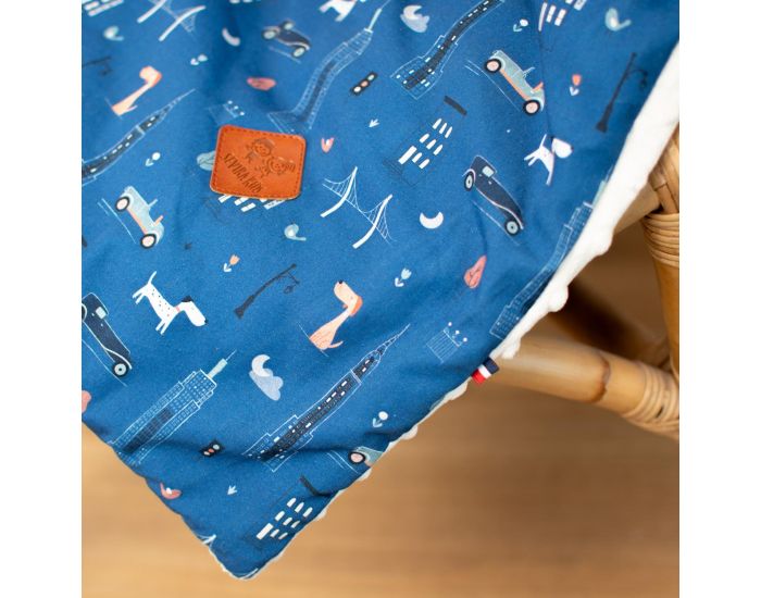 SEVIRA KIDS Couverture R�versible en Minky - New York - Ecru (4)