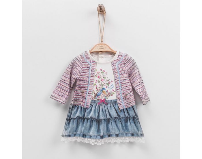 SEVIRA KIDS Robe bb en coton biologique de 3 mois  2 ans - Impression 3D - Collection Camille Bla (4)