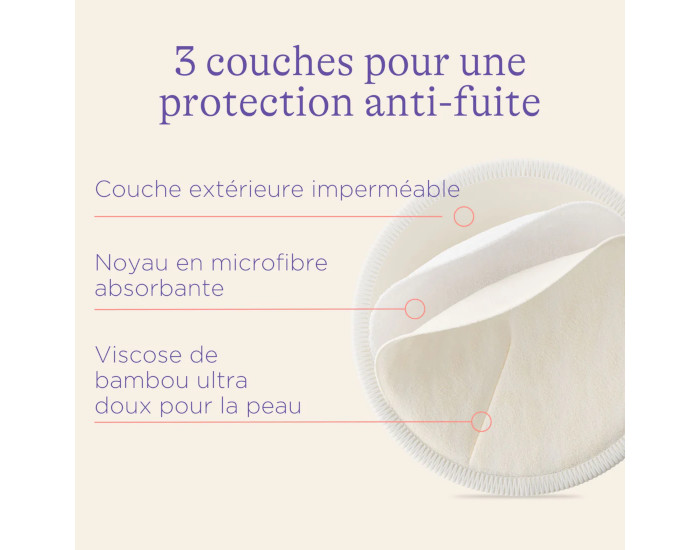 LANSINOH Coussinets d'Allaitement Lavables - 2 paires (2)