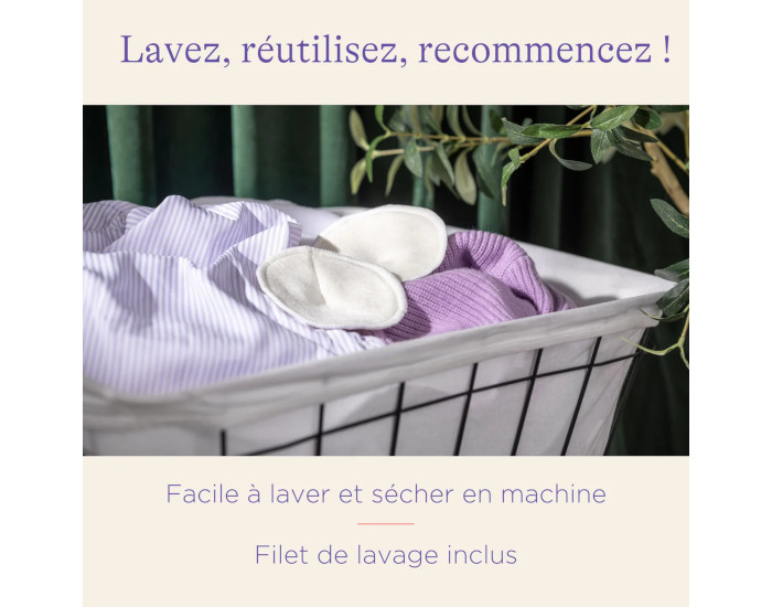 LANSINOH Coussinets d'Allaitement Lavables - 2 paires (3)