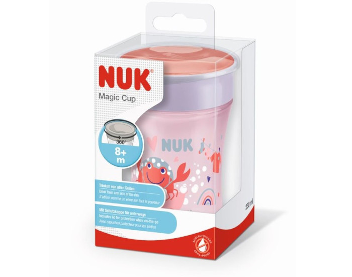 NUK Magic Cup 360 - 230 ml - Ds 8 mois Rose (1)