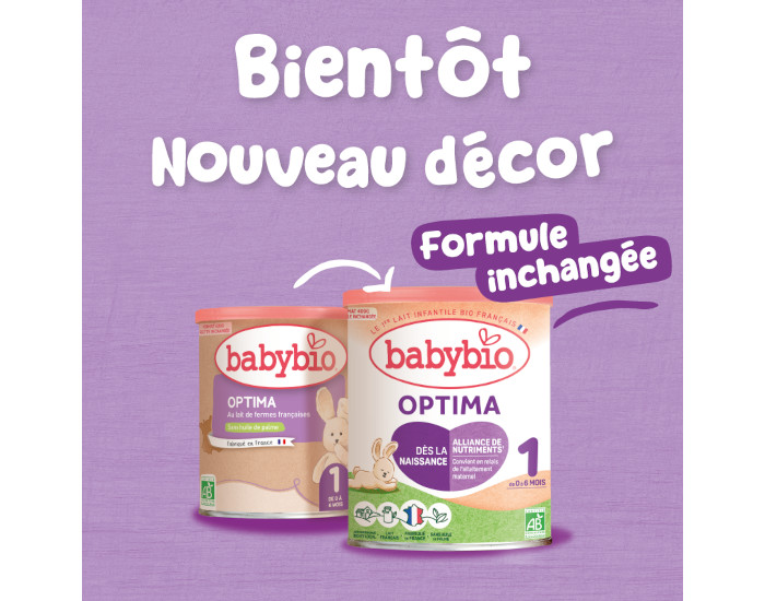 BABYBIO Lait pour Nourrisson 1 Optima - De 0  6 mois - 400g (1)
