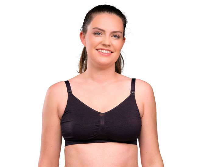 CARRIWELL Lot de 2 Soutien-Gorge Original Grossesse & Allaitement Sans Coutures- Noir & Chair S/M (1)